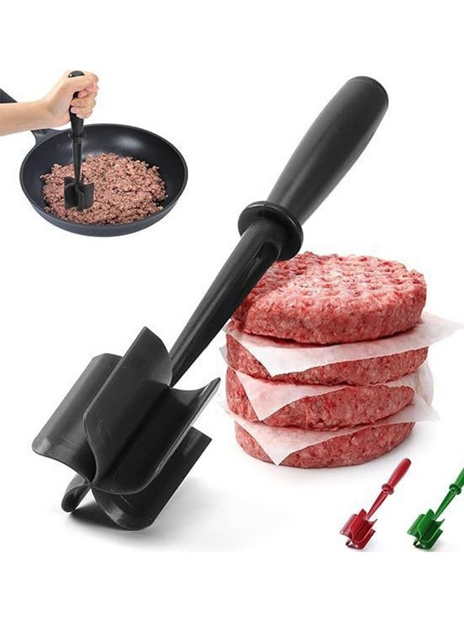 HOMESTAR Meat Chopper, Handheld Heat Resistant Meat Chopper and Mixer, Multi-Function Meat Mincer, Hamburger Grinder, Potato Masher Tool, Meat and Poultry Tenderizer, Kitchen Utensil, Black, 11.02x2.44 Inch - Image 2
